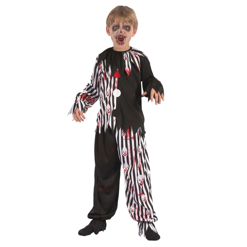 Little zombie jester boy costume S