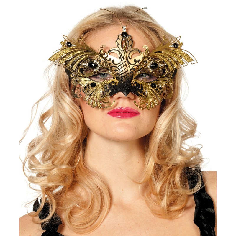 Luxurious metal butterfly mask gold