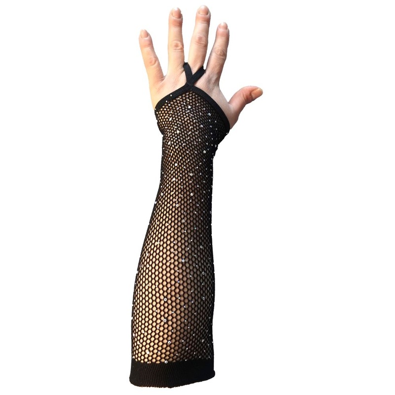 net hand cuff with rhinestones