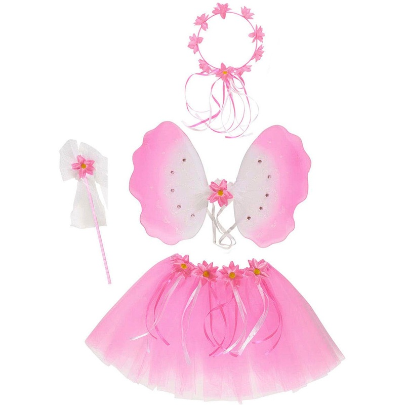 Pink fairy flowers set