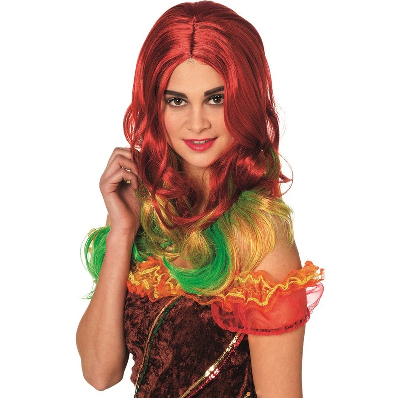 Red long hair wig witch Helena