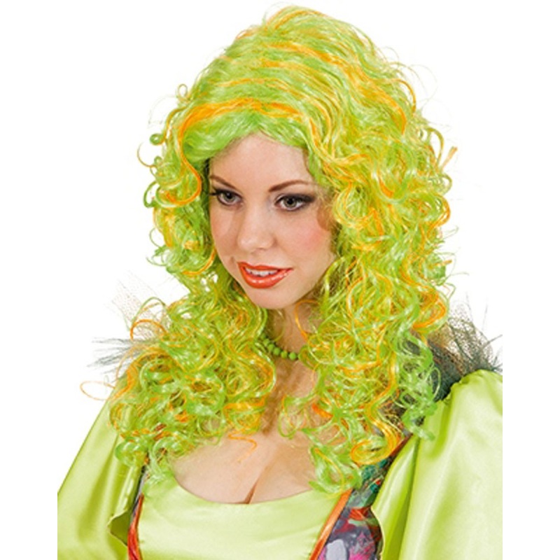 Wild green curly wig