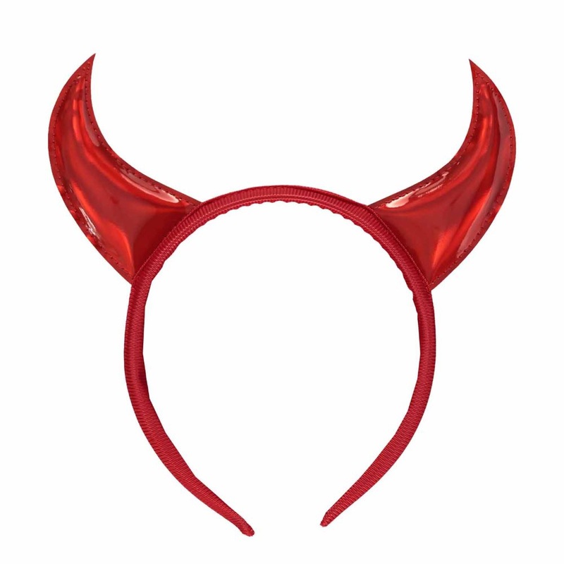 Devilish horns headband red