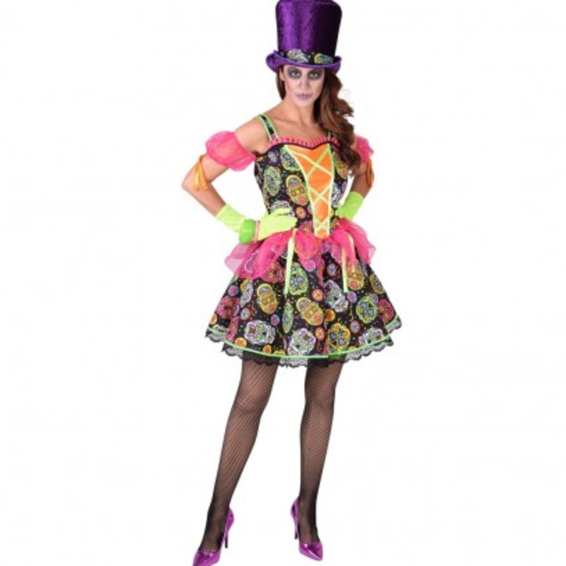 Dia de los muertos bone costume for women XS