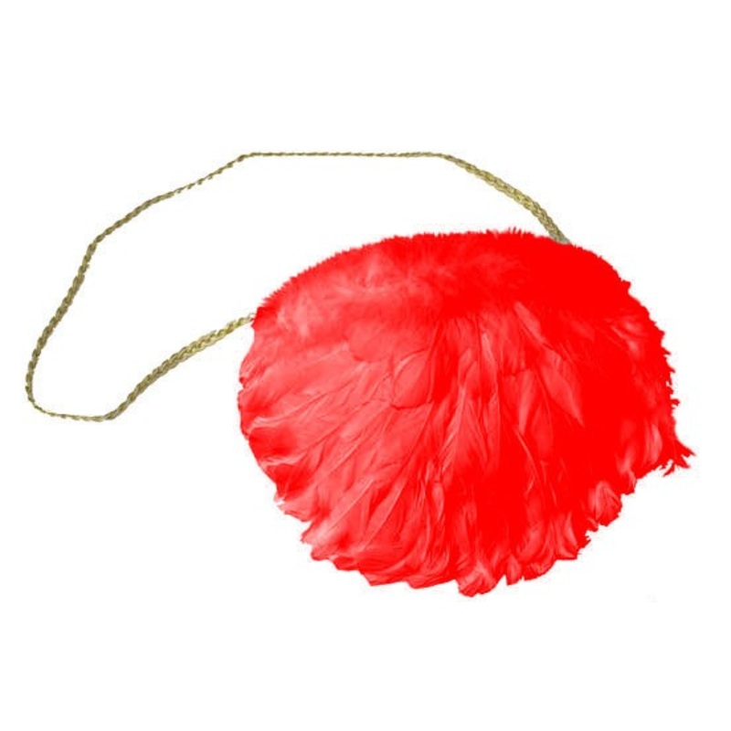 Elegant feather handbag in red