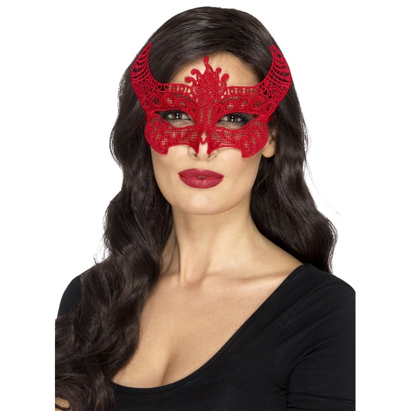 Elegant lace mask red