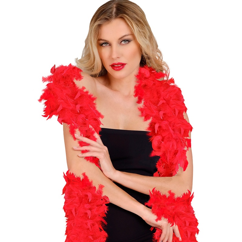 Feather boa red deluxe 80g