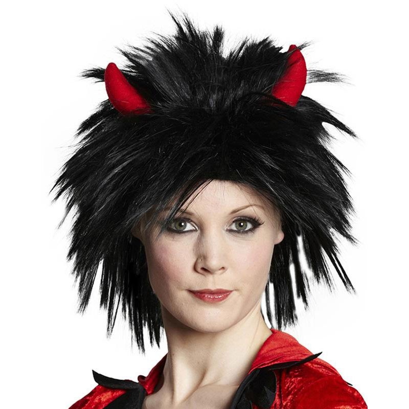Groovy devil wig with horns