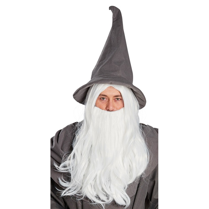 Hagar the white wig with beard in white