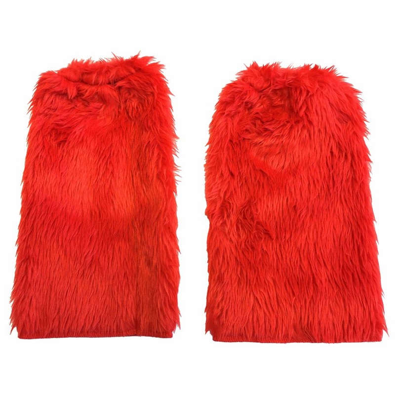 Plush cuffs in red