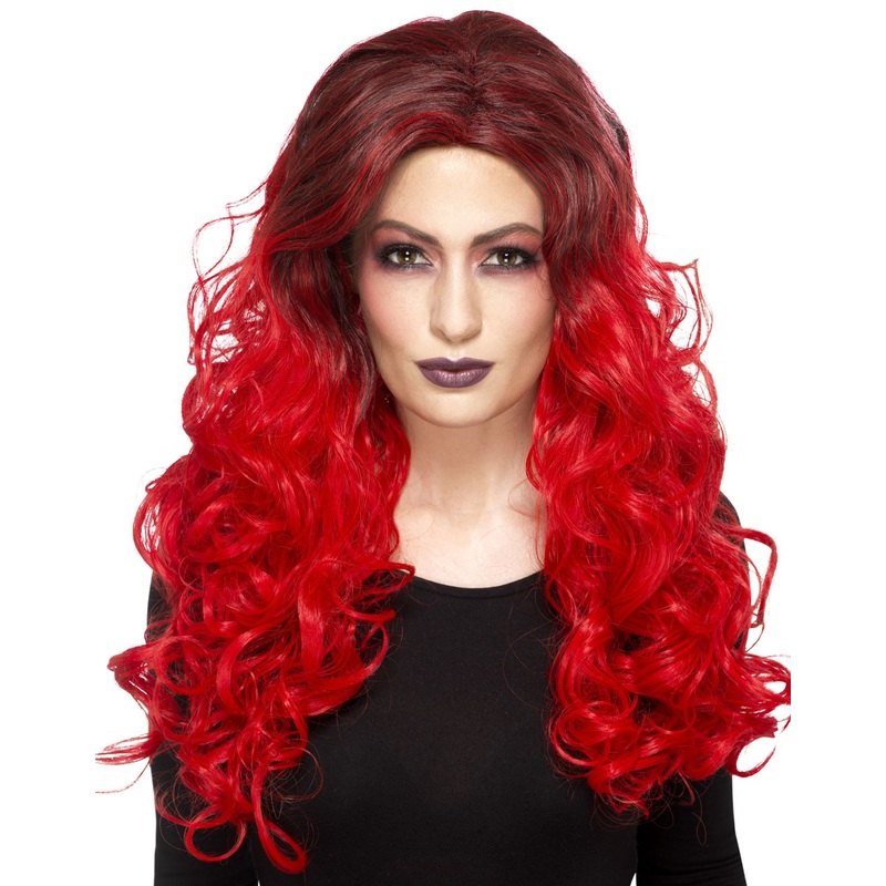 Red Curly Glam Wig For Women