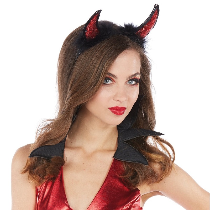 Red Devil Horns with Sequins