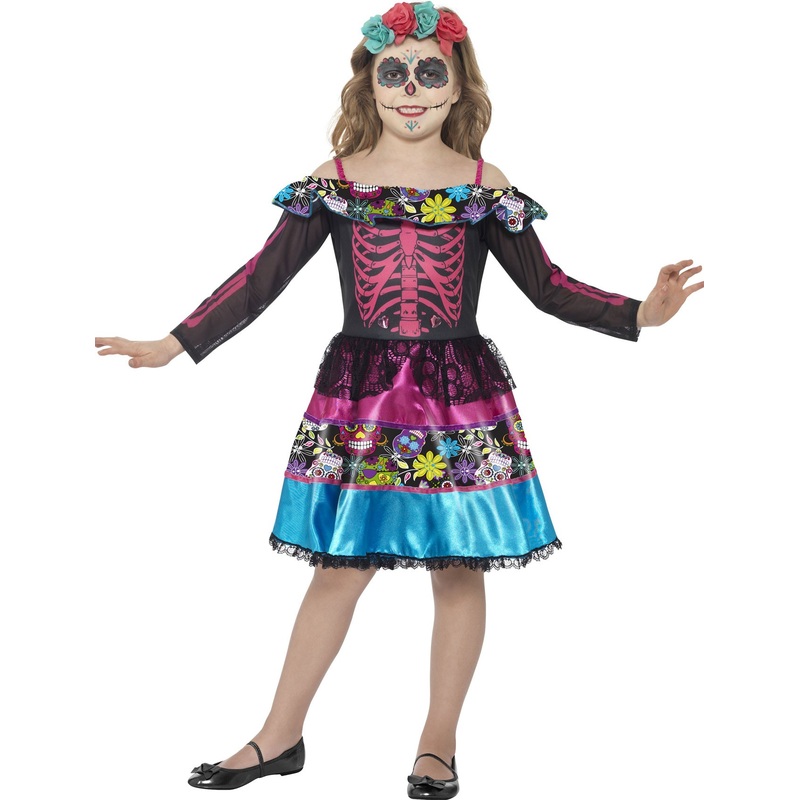 Sweet day of the dead kids costume