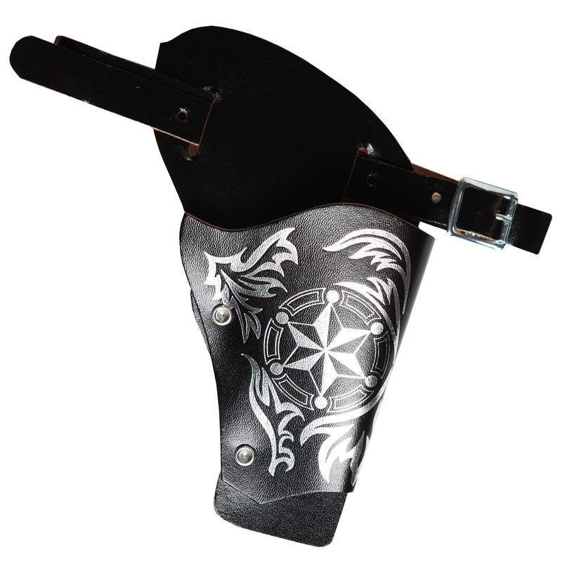 Black cowboy pistol belt