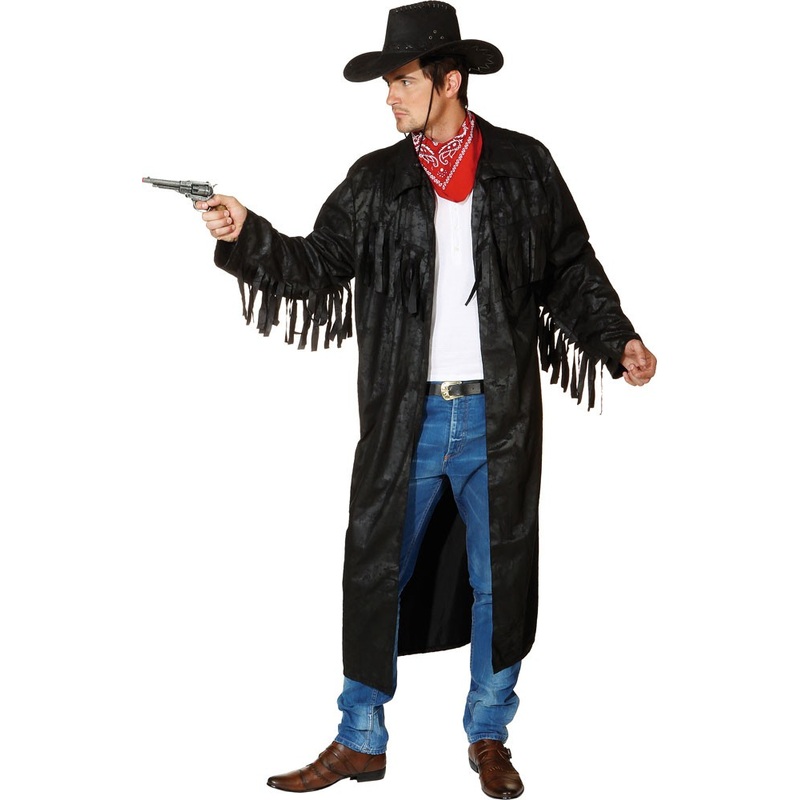 Black long western men's coat 48-52