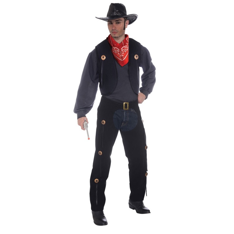 Black western cowboy mens costume
