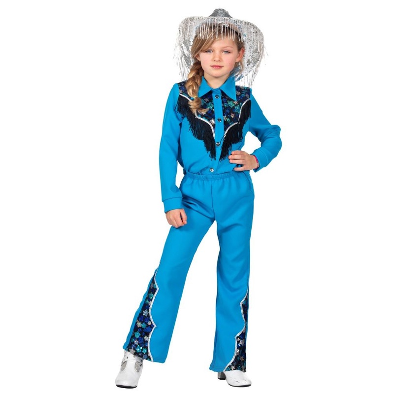 Blue Western Costume for Girls 116