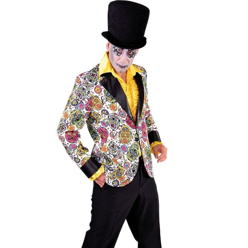 Colorful Sugar Skull men's jacket XS