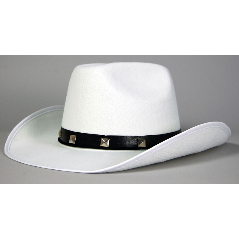 Cowboy hat white with rivets