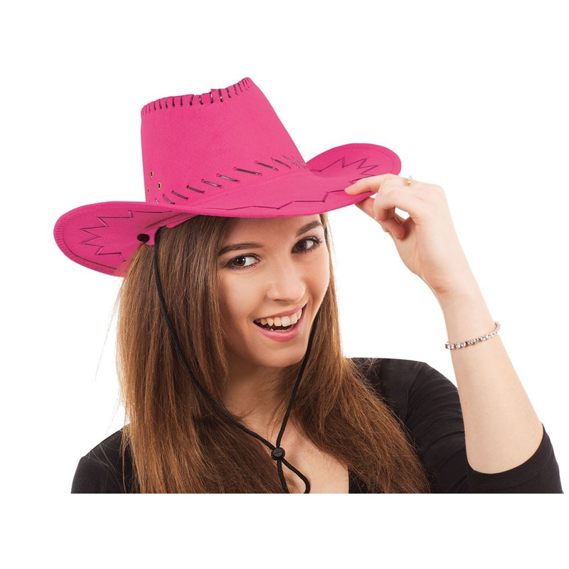 Cowgirl western lady hat pink