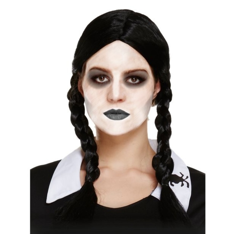 Creepy black braid wig for women