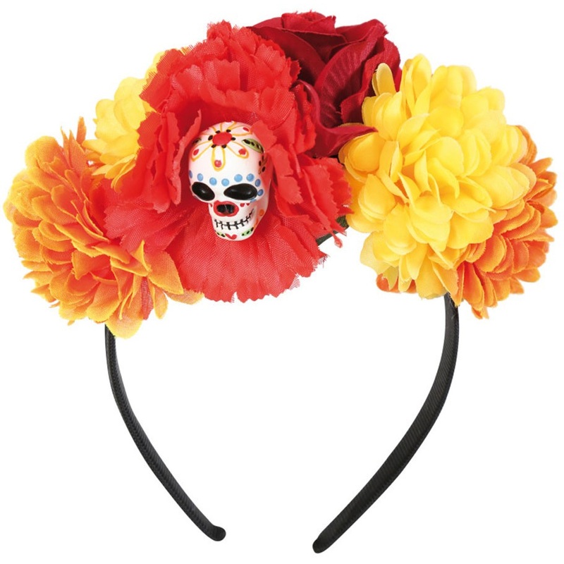 Dance of the dead headband with flowers