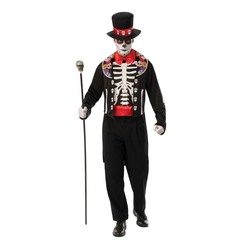Day of the dead skeleton men's costume M-L