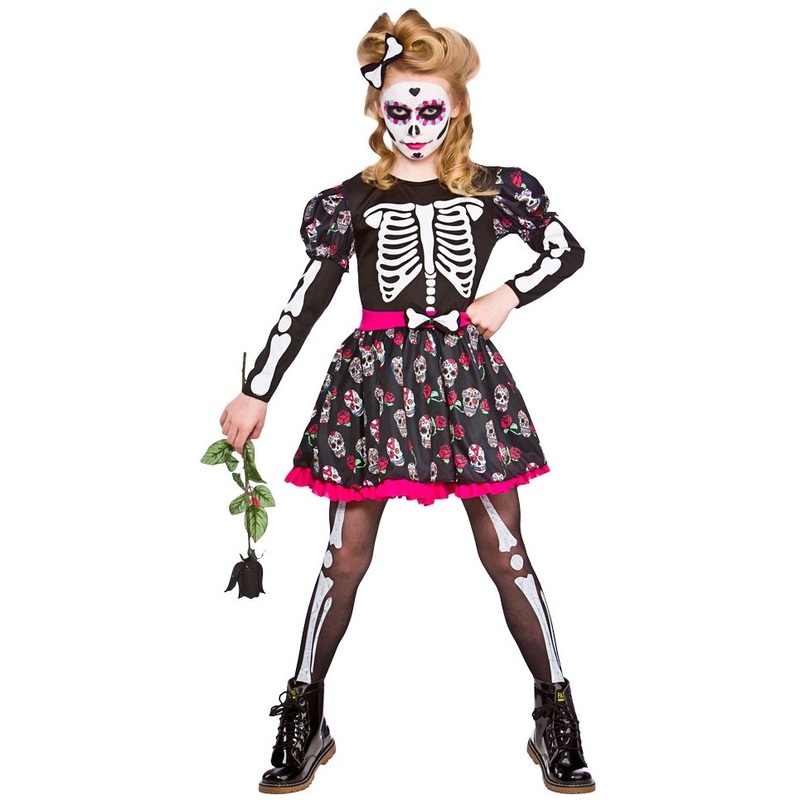 Dia De Muertos Sugar Skull Child Costume M