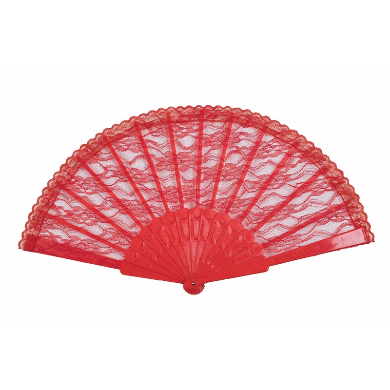 Elegant fan rubina with red lace