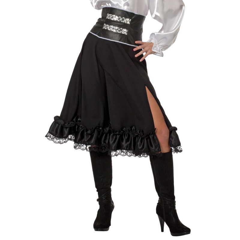 Elegant ruffled skirt with slit 36