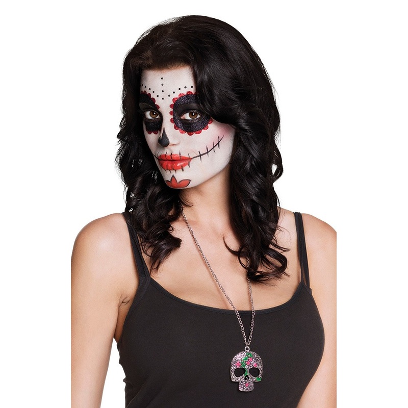 Glitter skull necklace