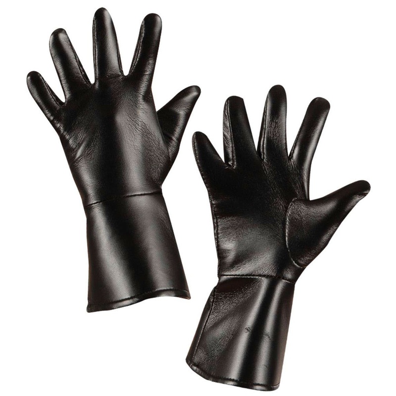 Leather gloves for children black