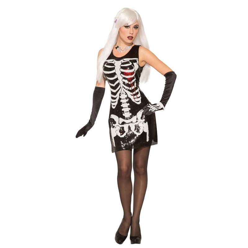 Skeleton trumpet mini dress for women XS-S