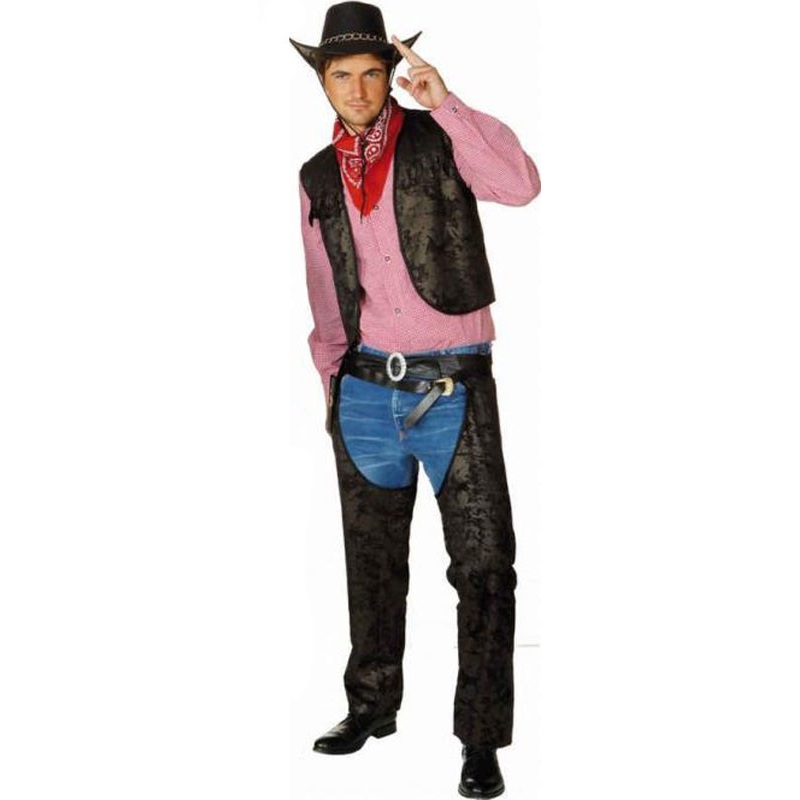Wild west cowboy vest in black 48-50
