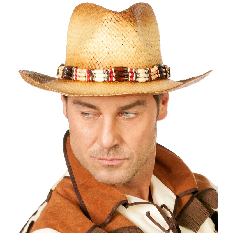 Wild West Straw Hat Deluxe Beige