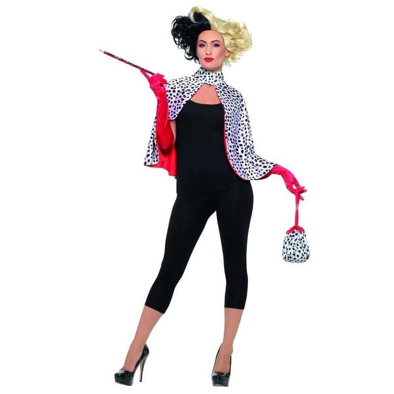 4-piece costume set evil Dalmatian lady