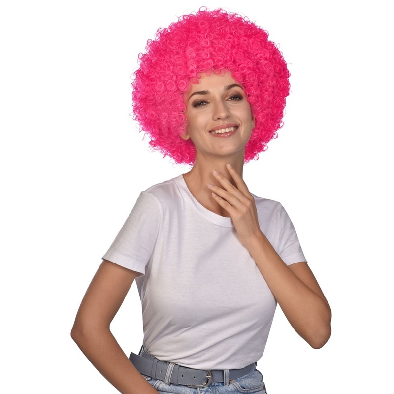 Afro wig Carnival pink