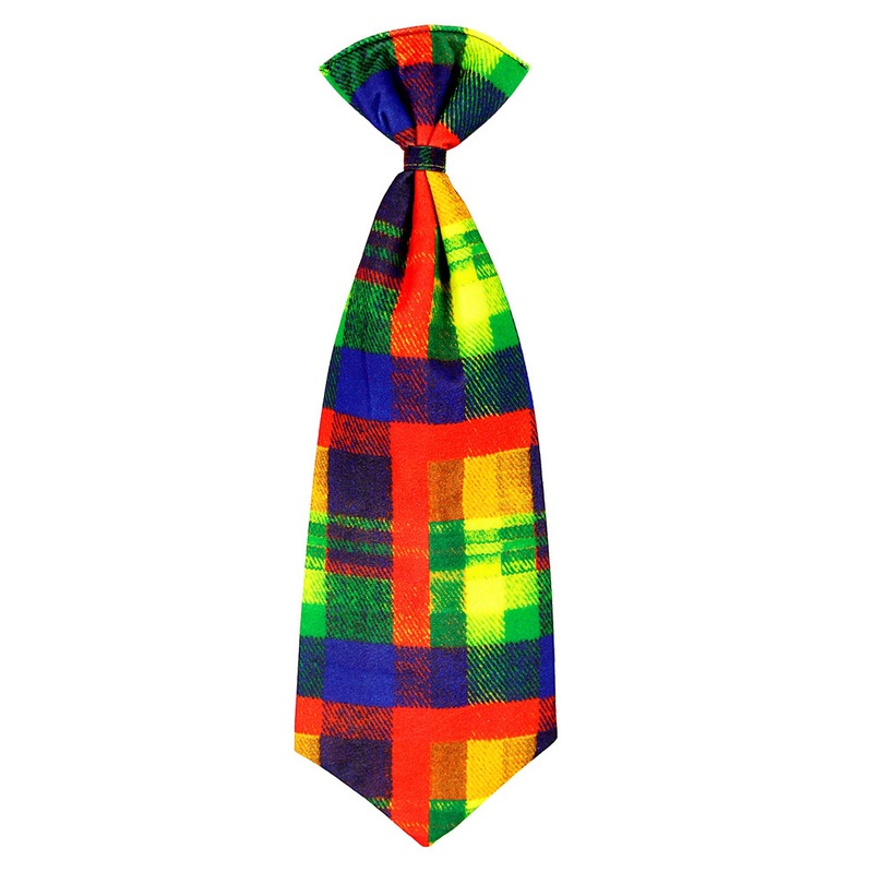 Colorful checked clown tie