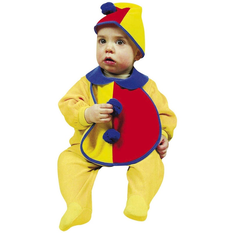 Colorful circus clown baby bib