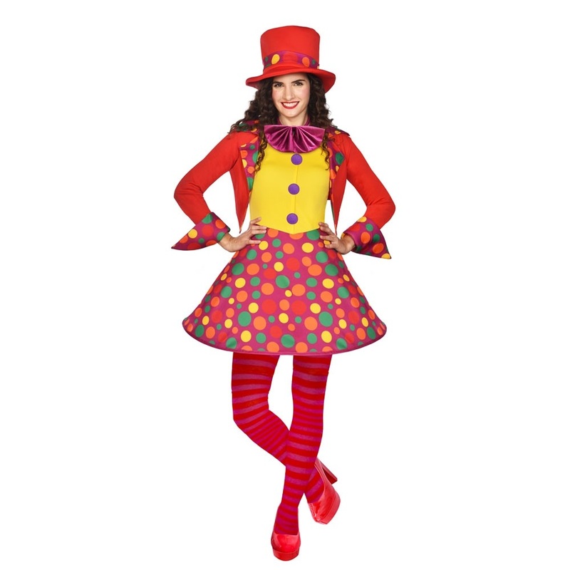 Colorful clown costume premium for women 34-36