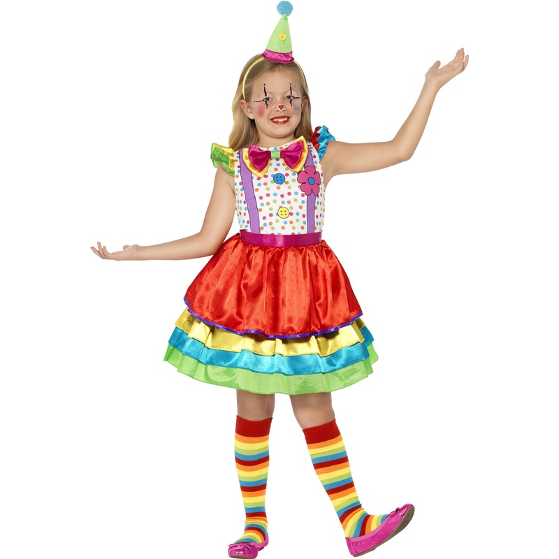 Colorful clown shaggy girl costume