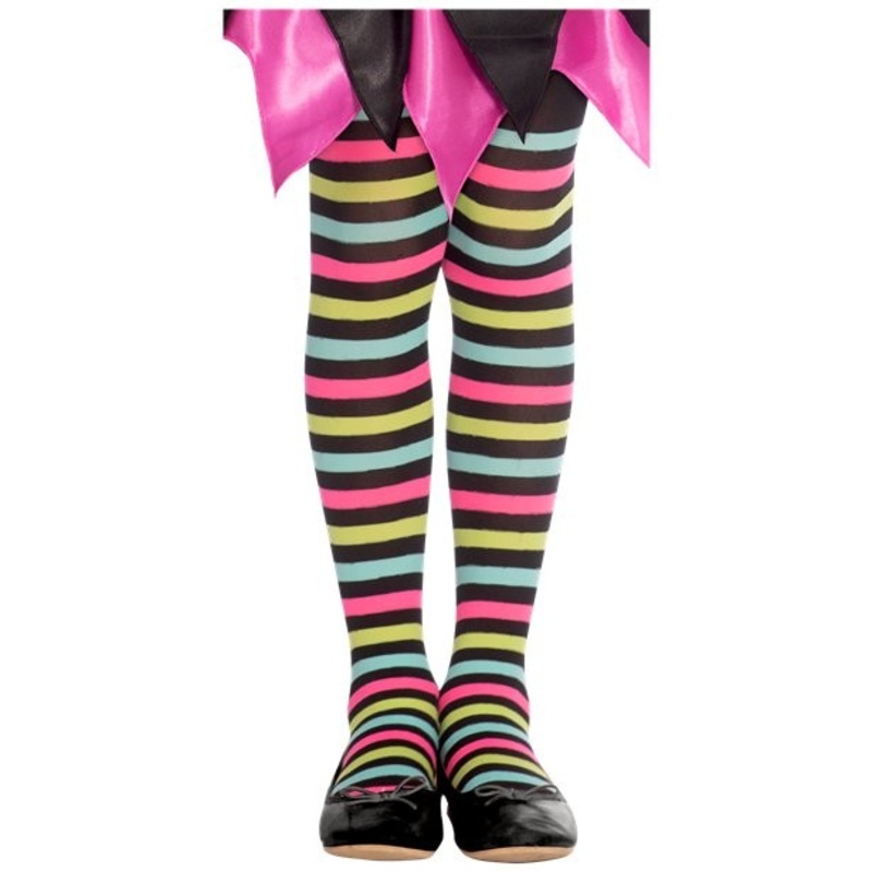 Colorful striped tights for children 6-8 years