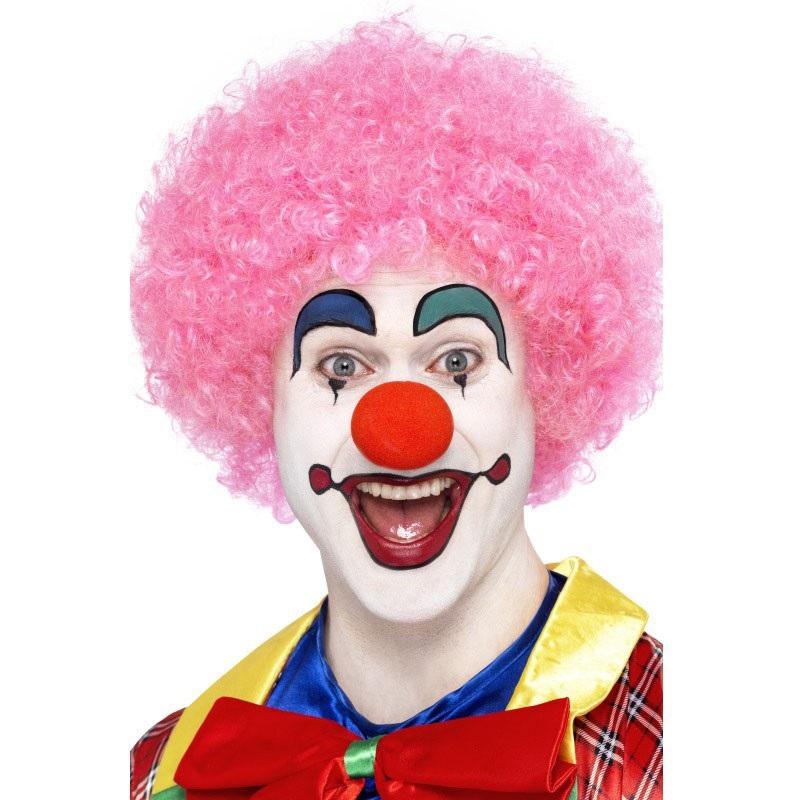 Fluffy clown wig pink