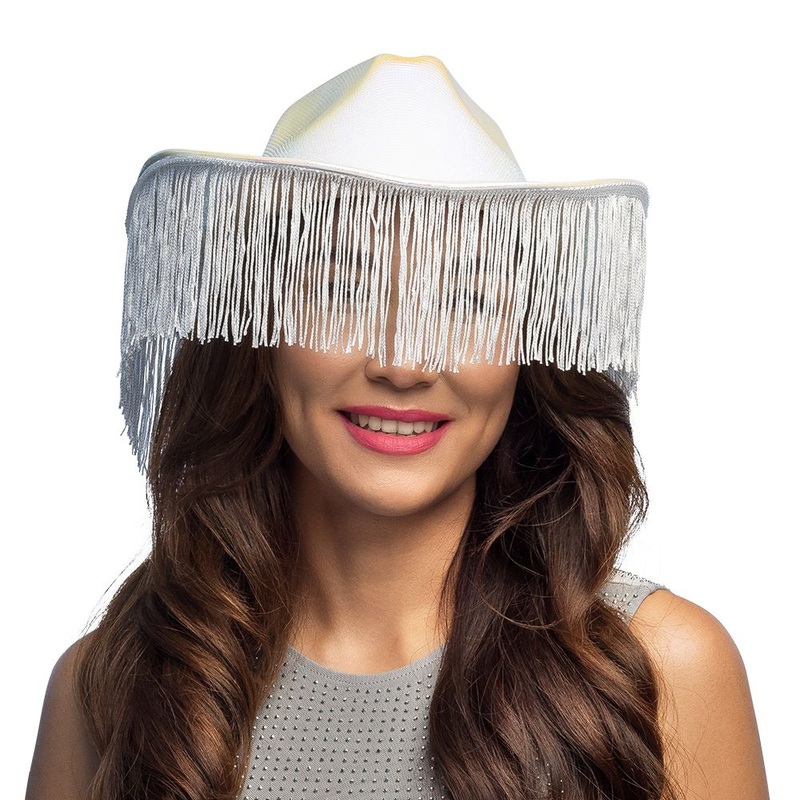 Glamor cowboy hat Iridescent White