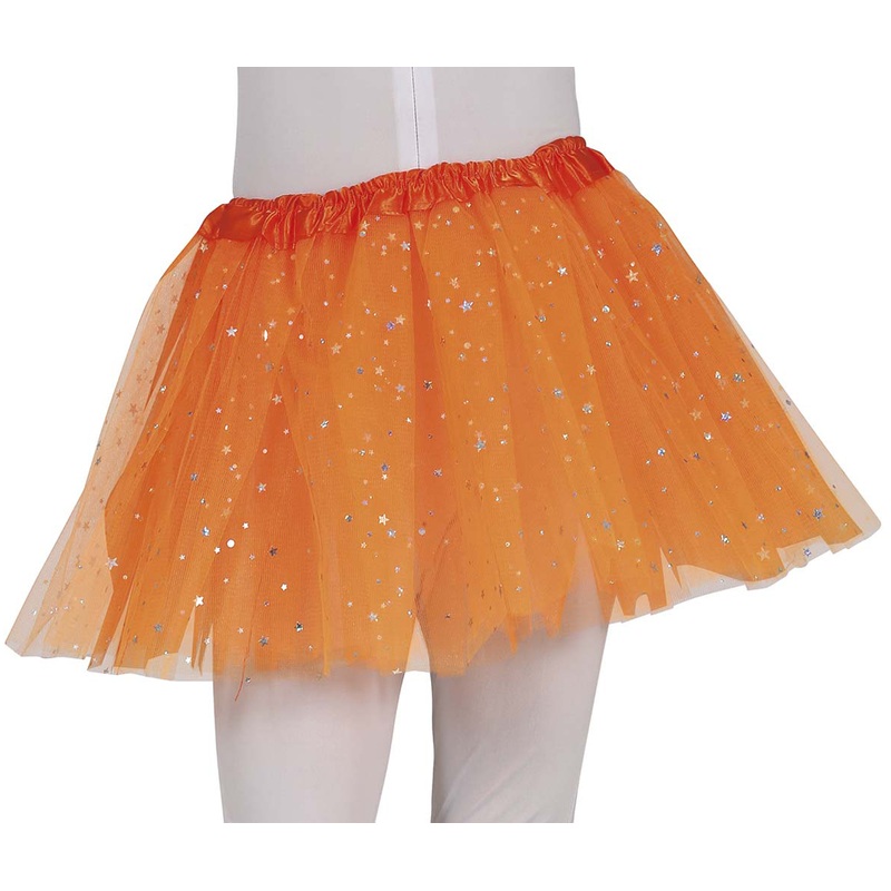 Glitter stars tutu for girls orange