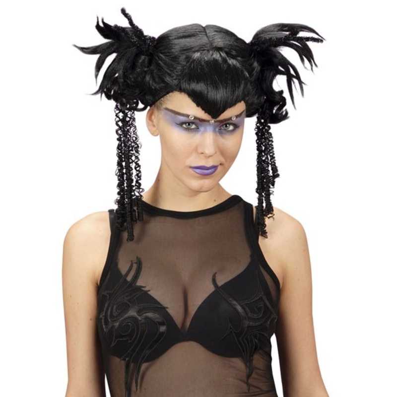 Halloween wig Gothic Manga Lolita with pigtails