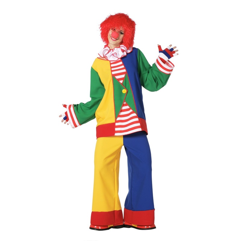 Happy funky clown ladies costume 38