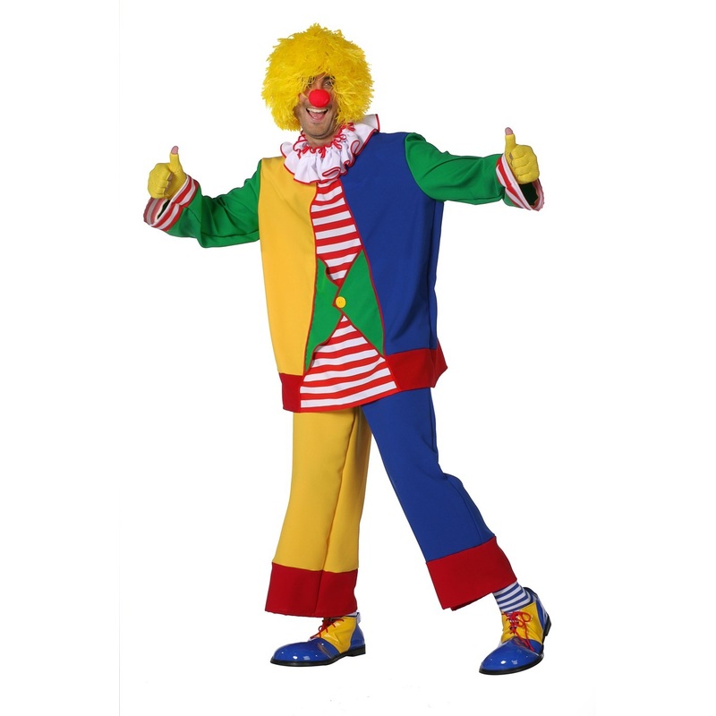 Happy funky clown mens costume 50