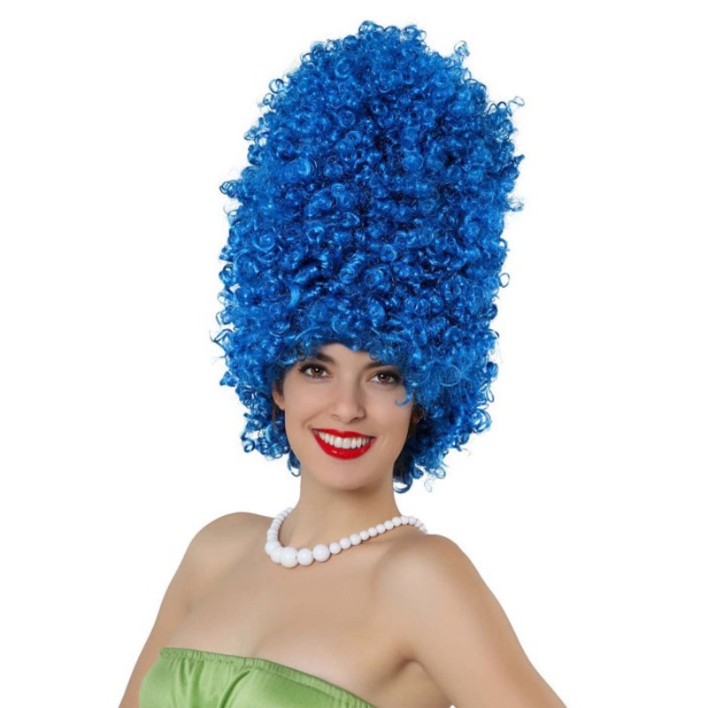 Large blue Afro women's wig