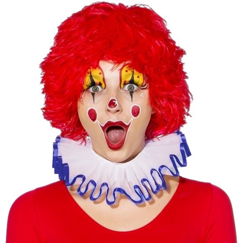 White-blue clowns tulle collar